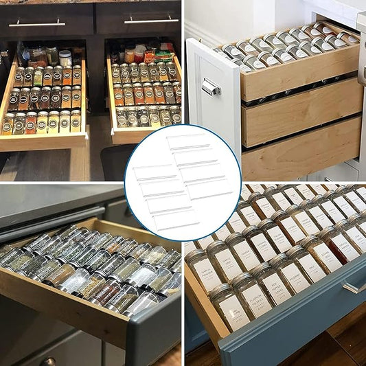 11" Spice Drawer Organizer, 4 Tier Clear Acrylic Seasoning Jars Drawer Insert, Kitchen Drawer Spice Rack Tray for Cabinet/Countertop