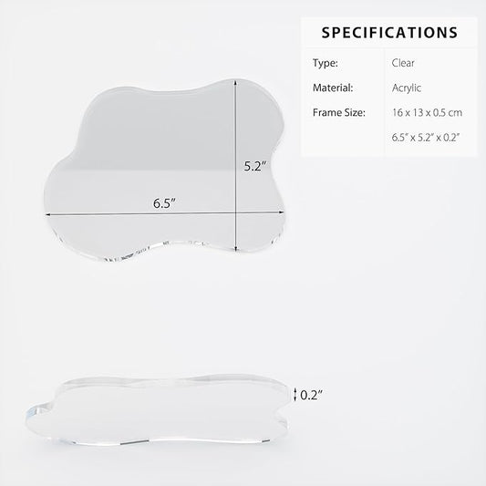 Clear Acrylic Coasters – Irregular Cloud Shape Drink & Coffee Cup Coasters for Tabletop Protection & Decorative Display Plates