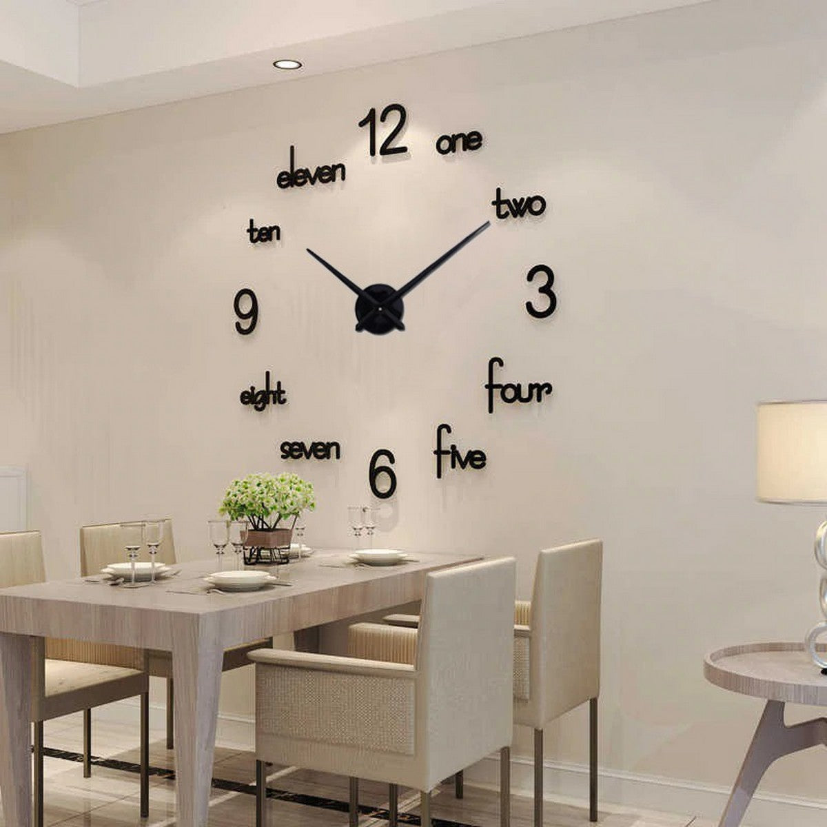 3D Wall Clock, Frameless Wall Clock DIY Wall Decoration, Wall Clock Home Decor