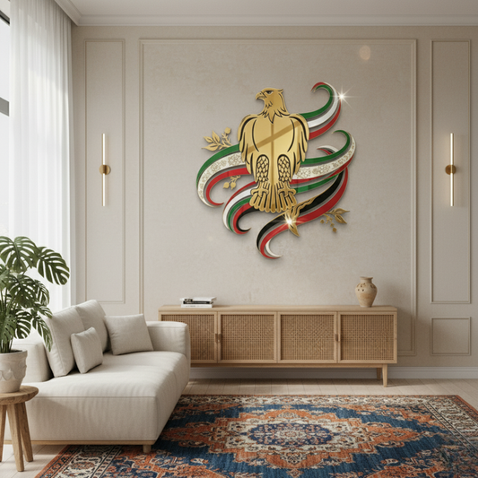 Majestic UAE Falcon & Flag Acrylic Wall Art