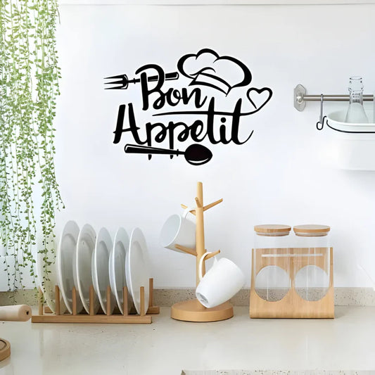 Chef's Cap Fork Spoon Acrylic Wall Decal - Beautiful Kitchen Decor for UAE Homes & Restaurants