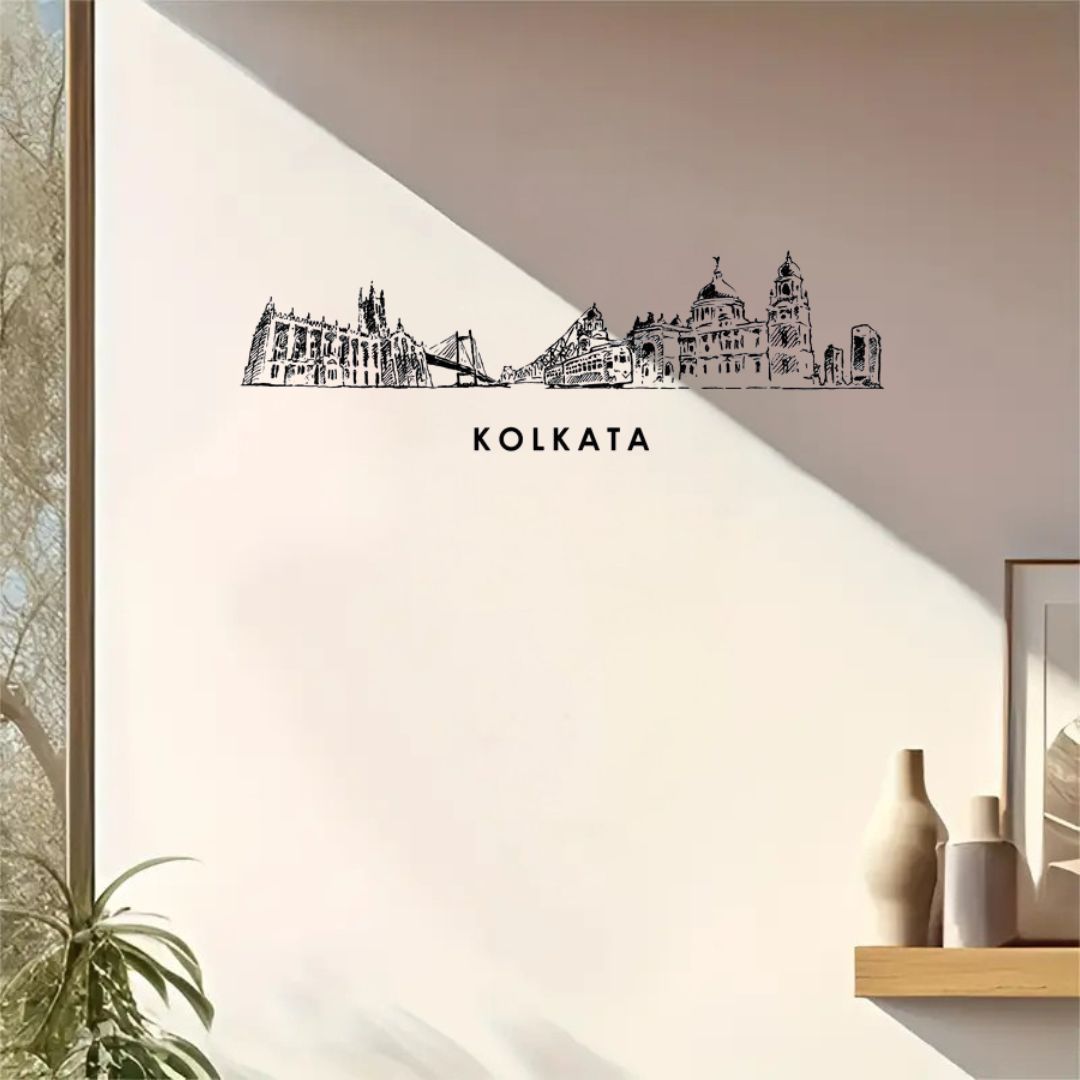Kolkata, India - Skyline Acrylic Wall Art - Home Decal - Indian National Day
