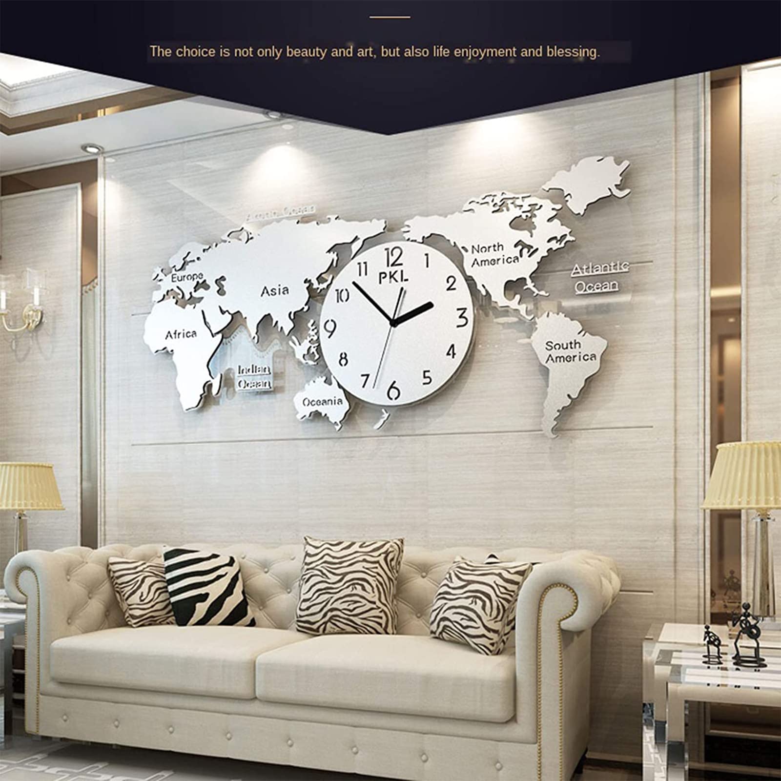 Acrylic 3D World Map Clock | Wall Decoration – Ideal Home & Office Decor,