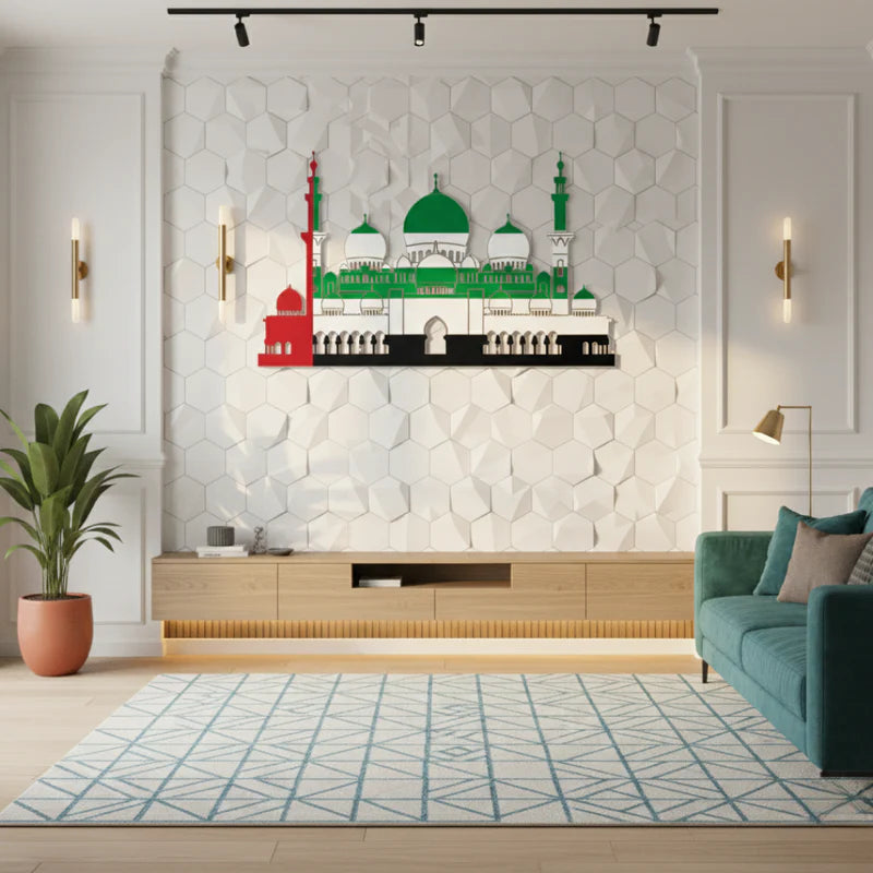 Grand UAE Mosque Silhouette Acrylic Wall Art