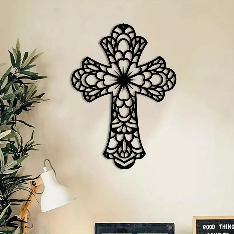 Elegant Black Acrylic Cross - Christian's Home Decal 1