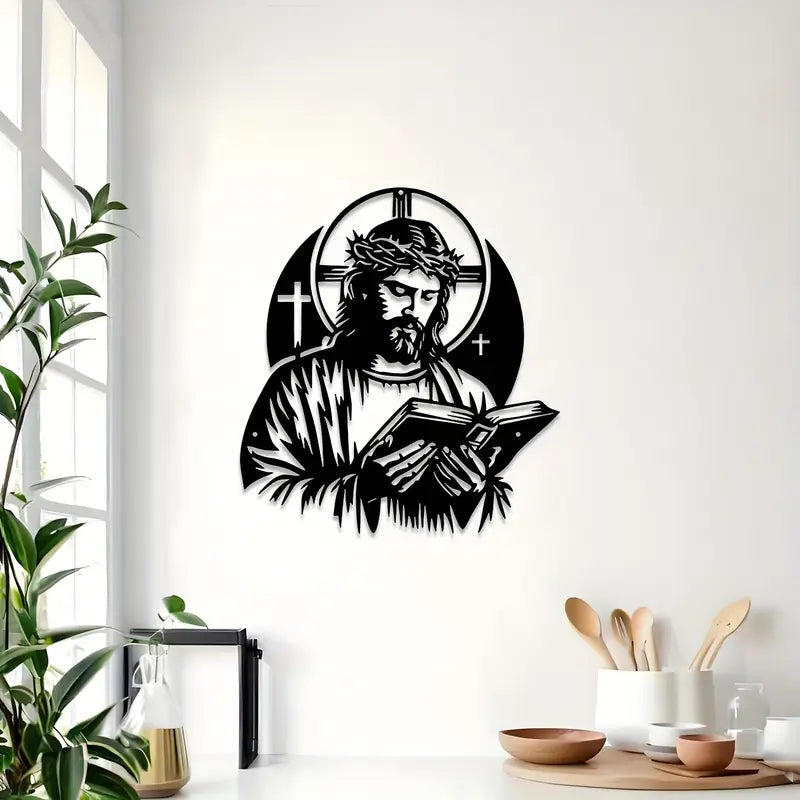 Jesus Christ and Book - Christian's Home Decal 6