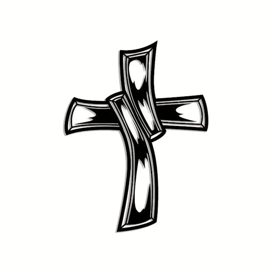 Jesus Cross Hollowed-out Retro - Christian Wall Decal 2