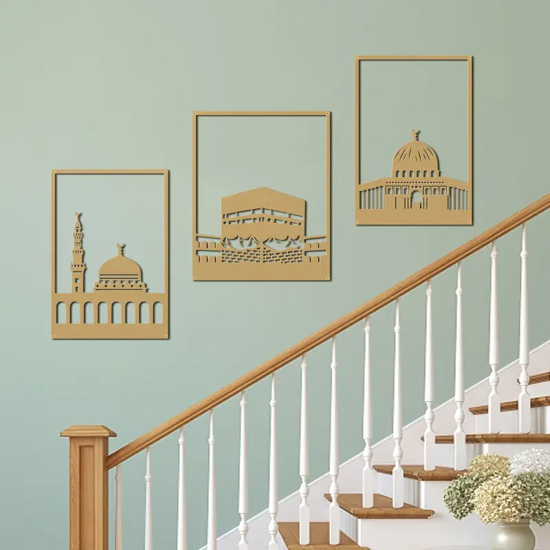 Kaaba, Masjid Nabawi & Masjid al-Aqsa - Acryilc Islamic Wall Decor Art in Dubai 2