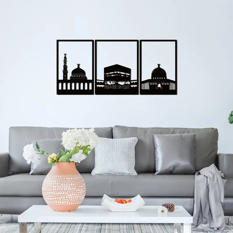Kaaba, Masjid Nabawi & Masjid al-Aqsa - Acryilc Islamic Wall Decor Art in Dubai 3