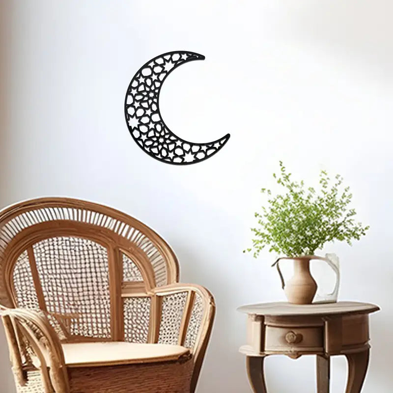 Ramadan Moon Black Acrylic Wall Art 01