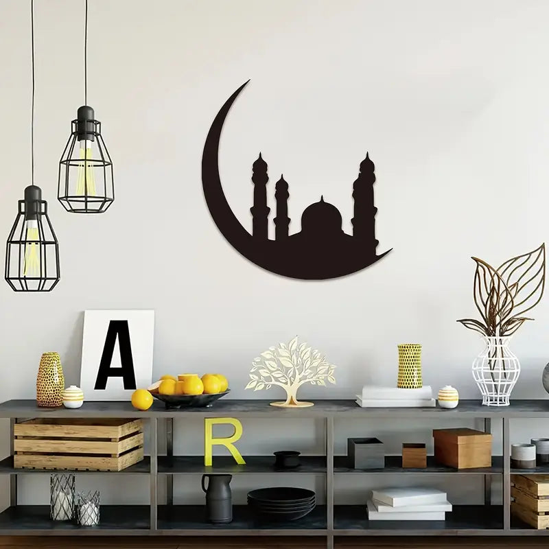 Ramadan Moon with Mosque Wall Decor 01