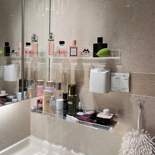 Acrylic shelves Acylic Holder Kitchen Organizer Bookshelf Hanging Organizer Bathroom Organizer Wall Mounted Holder