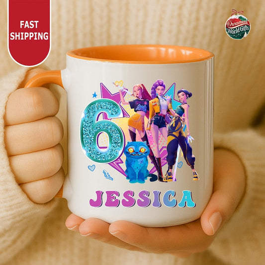 Huntrix Birthday Girl Mug, Kpop Demon Hunter Mug, Gift For Huntrix Fan, Mira Rumi Zoey Mug, Huntrix Mug Birthday Gift