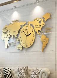Acrylic 3D World Map Clock | Wall Decoration – Ideal Home & Office Decor,