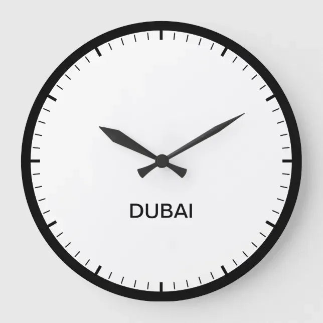 Dubai Round Wall Clock | Minimal White Wall Clock | Modern Home & Office Decor