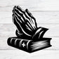Christian Praying Hands with Bible - Christmas & Baptism - For Church & Home Decal