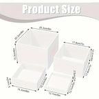 4pcs White Acrylic Display Stands - Elegant Jewelry & Dessert Organizer with Hollow Base, Perfect for Buffet Tables, Parties, and Home Decor, Dessert Display | Modern Display Stands | Sleek Finish, Jewelry Organizer Stands