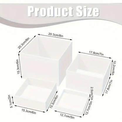 4pcs White Acrylic Display Stands - Elegant Jewelry & Dessert Organizer with Hollow Base, Perfect for Buffet Tables, Parties, and Home Decor, Dessert Display | Modern Display Stands | Sleek Finish, Jewelry Organizer Stands