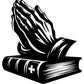 Christian Praying Hands with Bible - Christmas & Baptism - For Church & Home Decal
