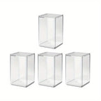 Clear & Mirror Acrylic Display Boxes with Lids - Transparent Organizer Cases for Dolls, Figurines, Collectibles - Stackable Storage Boxes with Open Front, Dustproof Protection - Ideal for Home, Office, Store, or