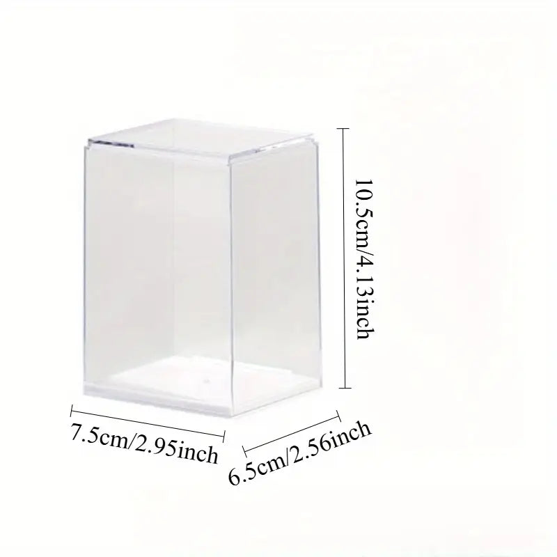 Clear & Mirror Acrylic Display Boxes with Lids - Transparent Organizer Cases for Dolls, Figurines, Collectibles - Stackable Storage Boxes with Open Front, Dustproof Protection - Ideal for Home, Office, Store, or
