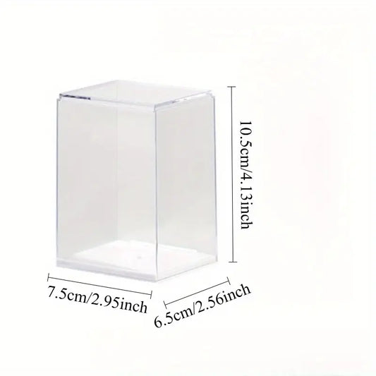 Clear & Mirror Acrylic Display Boxes with Lids - Transparent Organizer Cases for Dolls, Figurines, Collectibles - Stackable Storage Boxes with Open Front, Dustproof Protection - Ideal for Home, Office, Store