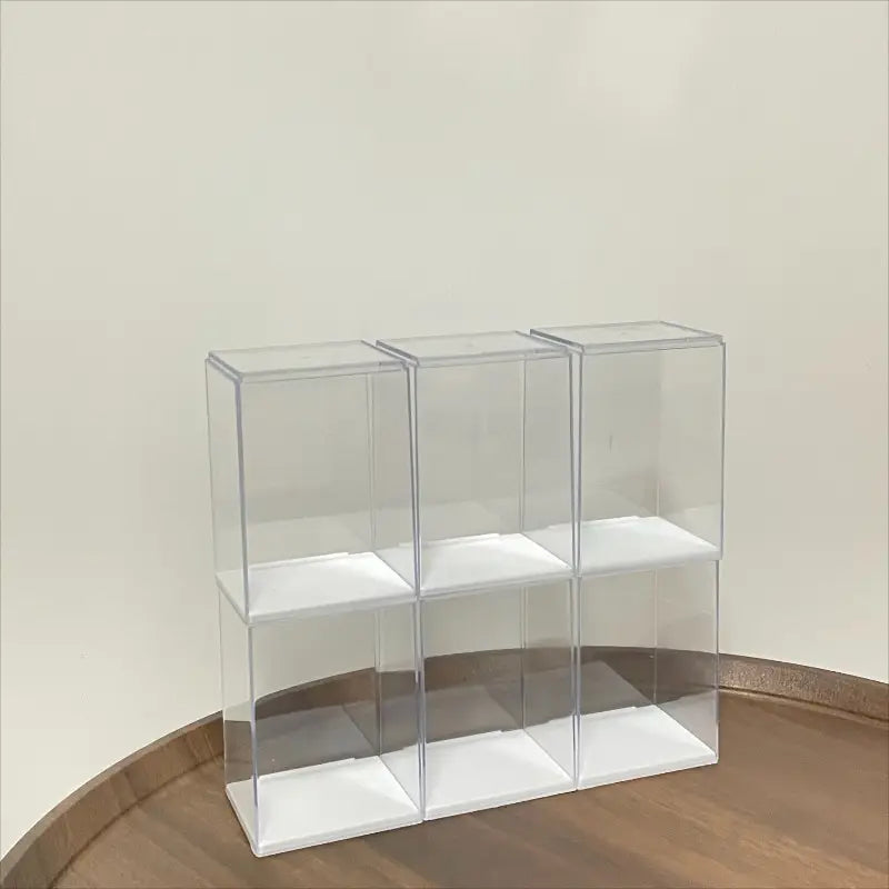 Clear & Mirror Acrylic Display Boxes with Lids - Transparent Organizer Cases for Dolls, Figurines, Collectibles - Stackable Storage Boxes with Open Front, Dustproof Protection - Ideal for Home, Office, Store, or