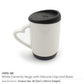 White Ceramic Mug with Silicone Lid & Base – Durable, Spill-Proof, and Stylish Drinkware