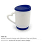 White Ceramic Mug with Silicone Lid & Base – Durable, Spill-Proof, and Stylish Drinkware