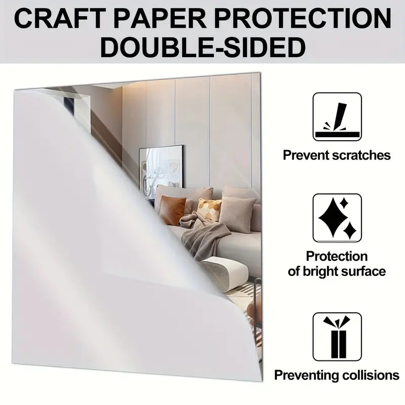 4 Pieces Of Mirrored Acrylic Sheets | Reflective Mirror Board Laser Board Surface Panel |&nbsp; Suitable For Home &amp; Commercial Use