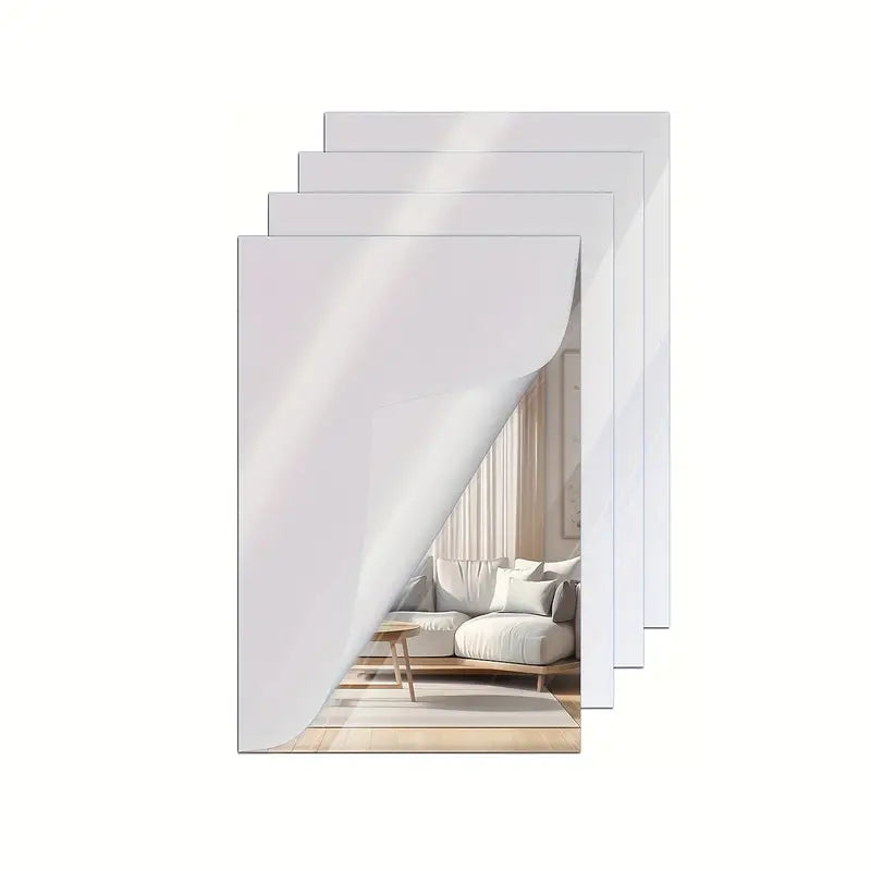 4 Pieces Of Mirrored Acrylic Sheets | Reflective Mirror Board Laser Board Surface Panel |&nbsp; Suitable For Home &amp; Commercial Use