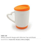 White Ceramic Mug with Silicone Lid & Base – Durable, Spill-Proof, and Stylish Drinkware