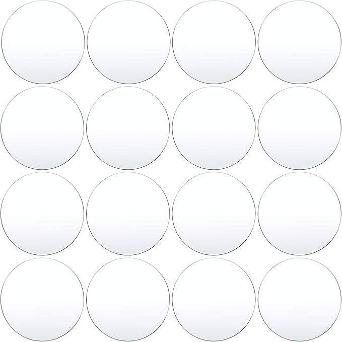 Transparent Circle Acrylic Sheet 16 pcs for decoration for home, office, shops wall and table decor