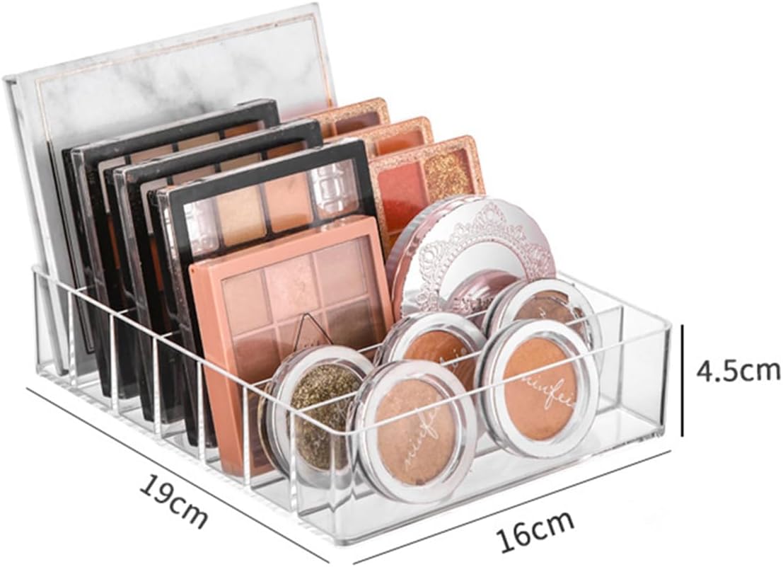 Acrylic Cosmetic Storage Display Boxes, Makeup Organizer 7-Compartment Storage For Eyeshadow, Contour Kits, Blush For Dresser & Vanity