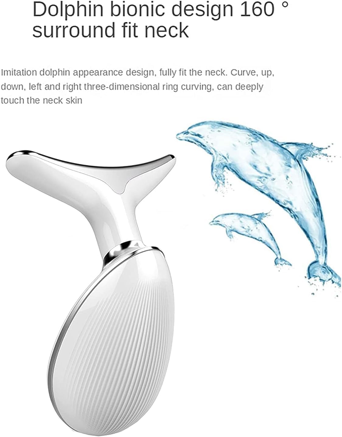 7-Color LED Red Light Therapy Mask for Face & Neck – Skin Rejuvenation Beauty Device | Deplux Glossy White Neck Tightening Device