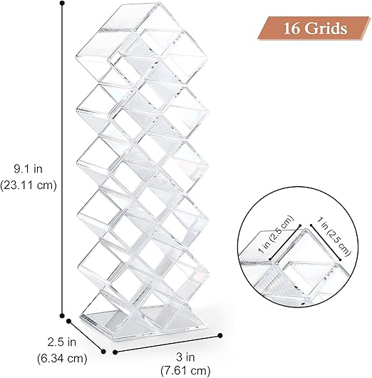 3 Pack Fish Shape Lipstick Holder Organizer Tower, 48 Spaces Acrylic Lipsticks Organizers Display Stand, Clear Lip Gloss Storage Box
