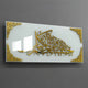 Gold Calligraphy On White