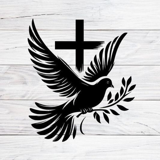 Jesus Cross with Peace pigeon - Christmas & Baptism - For Church or Home