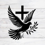 Jesus Cross with Peace pigeon - Christmas & Baptism - For Church or Home