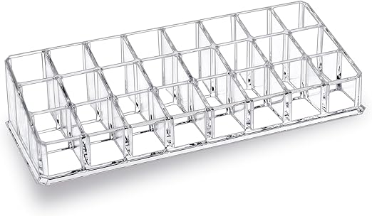 Lipstick Organizer for Vanity,Acrylic Clear Chapstick Lip Gloss Balm Roller Ball Bottle Holder with 24 Slots