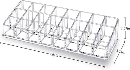 Lipstick Organizer for Vanity,Acrylic Clear Chapstick Lip Gloss Balm Roller Ball Bottle Holder with 24 Slots