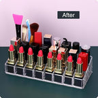 Lipstick Organizer for Vanity,Acrylic Clear Chapstick Lip Gloss Balm Roller Ball Bottle Holder with 24 Slots