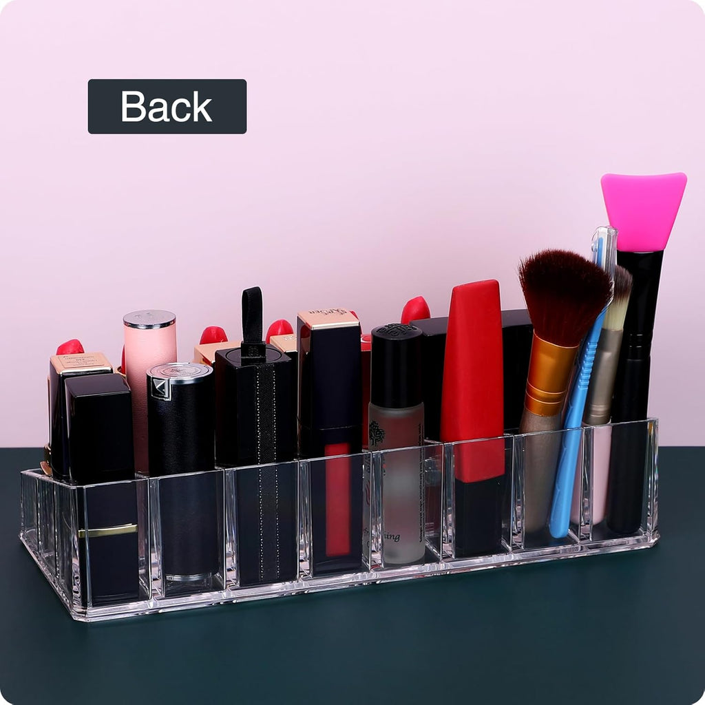Lipstick Organizer for Vanity,Acrylic Clear Chapstick Lip Gloss Balm Roller Ball Bottle Holder with 24 Slots