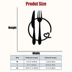 Fork and Knife Wall Art with Heart Accent - Kitchen Wall Decor