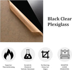 Black Acrylic Sheets, 2 Pcs | Black Plexiglass Sheets, Black Plasitc Board with Protective Paper for DIY Project, Craft, Picture Frames, Sign, Weding invitaton
