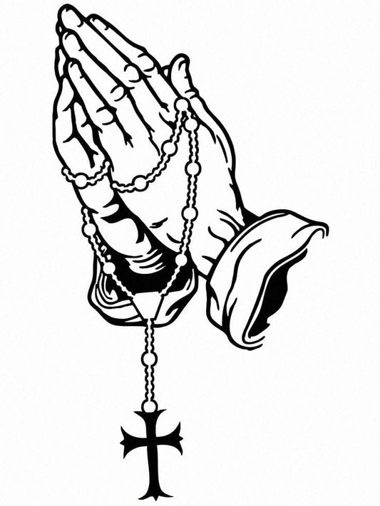 Jesus Praying Hands with Cross - Christmas & Baptism - For Church or Home