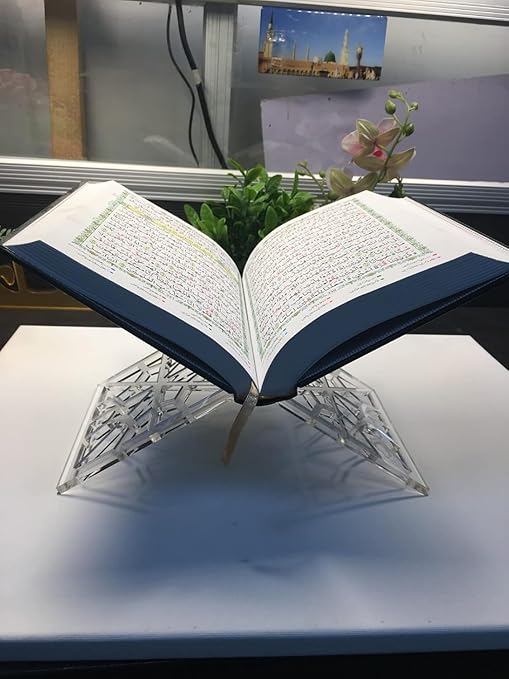 Holy Quran Stand X-shaped Clear Display Easel Mini Clear Acrylic Book Stand For Open and Closed