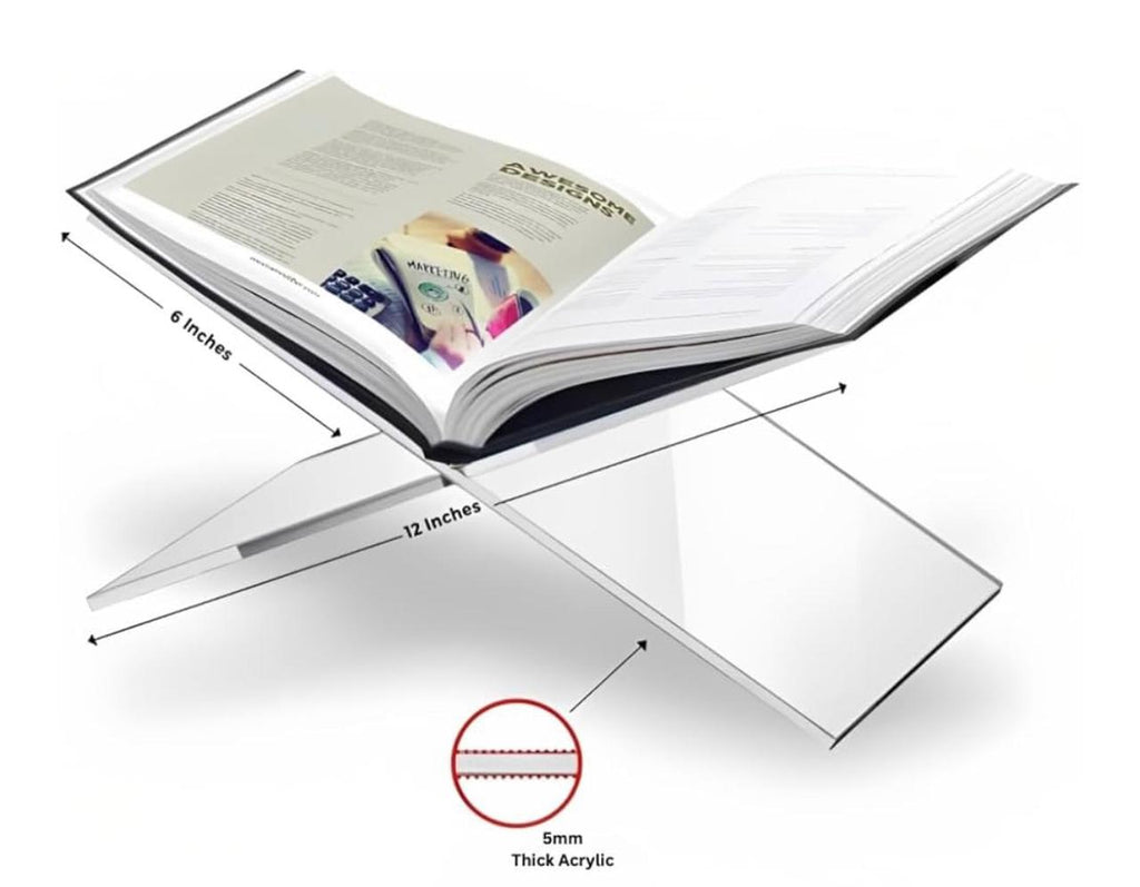 Holy Quran Stand X-shaped Clear Display Easel Mini Clear Acrylic Book Stand For Open and Closed