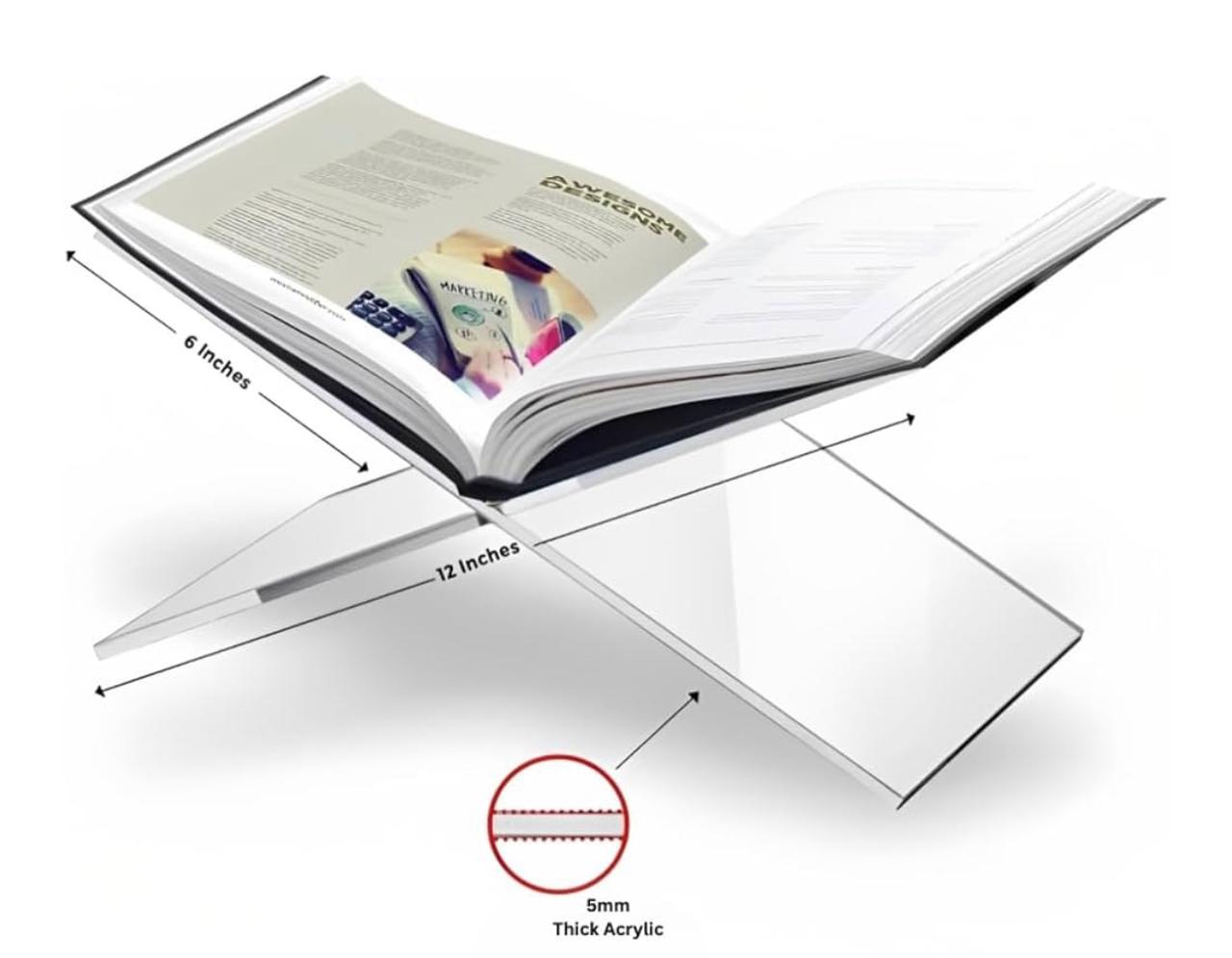 Holy Quran Stand X-shaped Clear Display Easel Mini Clear Acrylic Book Stand For Open and Closed