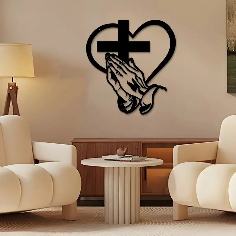 Jesus Hand With Cross and Hearts - Christians Home Decal